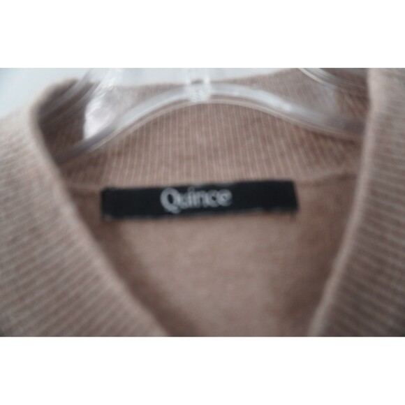 Quince Women100% Cashmere Mock Neck Sweater Beige Raglan Quiet Luxury Comfy Sz S - Picture 6 of 10